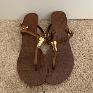 Tory Burch Pauline Demi wedge T strap sandals, sz 8